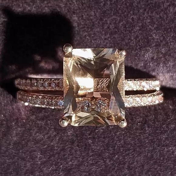 *NEW 18K ROSE GOLD MORGANITE HALO RING - Picture 5 of 7
